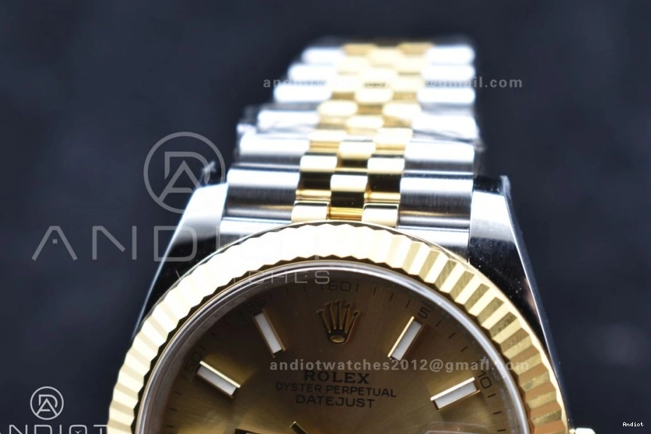 Bracelet DateJust Steel YG Dial on 1:1 YG 904L 126333 41 Stick SS VR3235 Jubilee Edition Clean Best 0307